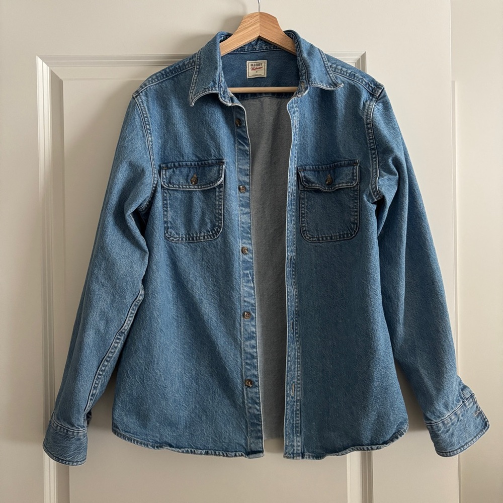 Workwear medium wash denim button down